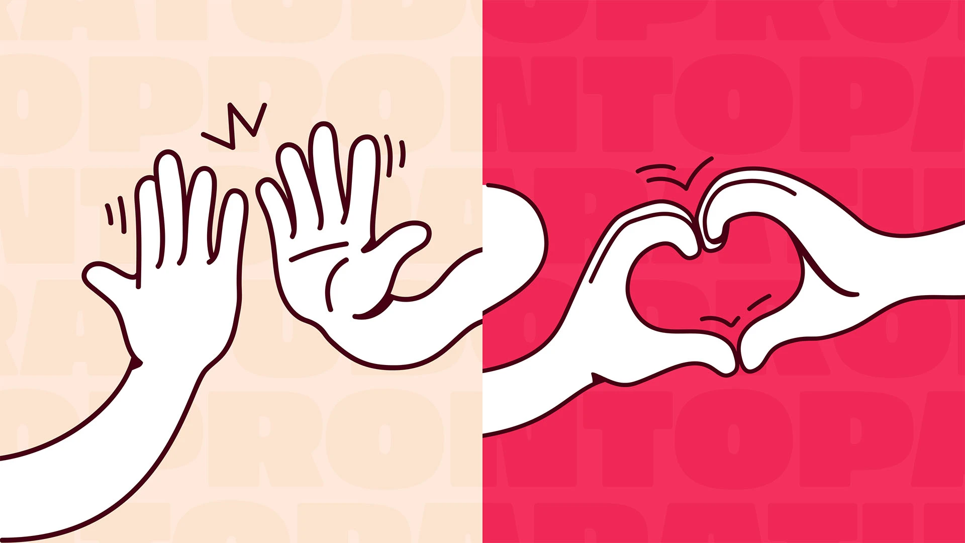 Ilustrações gestuais da We Protein com mãos em movimento, criadas para reforçar proximidade, energia e personalidade da marca.